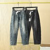 Hazzys哈吉斯冬季男士加绒加厚弯刀宽松直筒休闲牛仔长裤 商品缩略图0