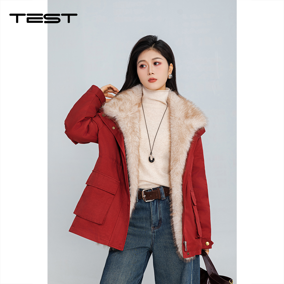 冬上新时尚气质柔软舒适保暖派克服2254200