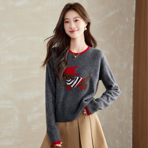 CC 8970圆领卡通刺绣毛衣针织衫羊毛 商品图1