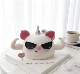 strong健身猪猪男孩女孩墨镜耍酷可爱卡通蛋糕-低糖处理无添加