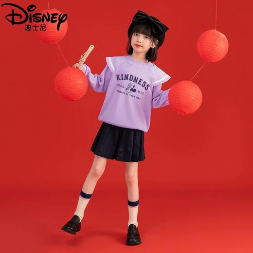 迪士尼女童加绒卫衣冬季新款洋气儿童冬装打底衫加厚外穿学院风潮 商品图7