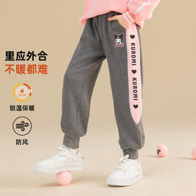 贝田2024新款冬季女童加绒裤子秋冬款儿童加厚保暖棉裤一体绒卫裤