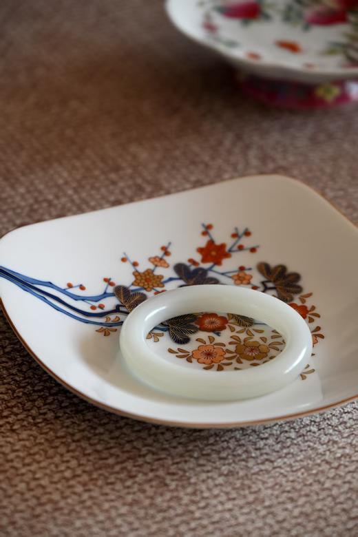 澄· 和田白玉圆条手镯56【 嘉石706】 商品图0