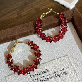 红色银针耳圈-纪念日百货门店同款168645857