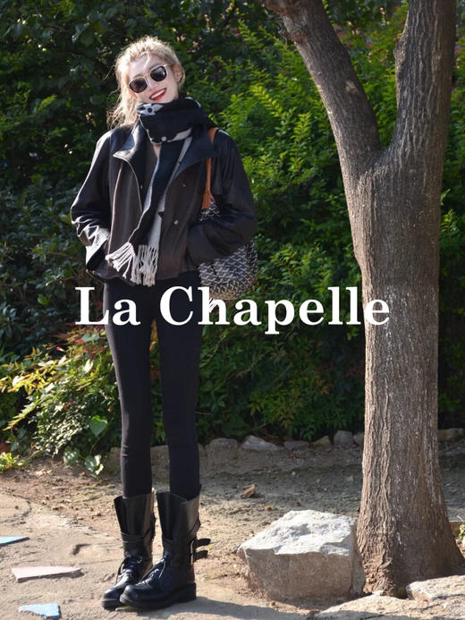 专柜实拍【长期主义/小黑裤】拉夏贝尔/La Chapelle两粒扣休闲百搭时尚通勤小个子小脚牛仔裤萝卜裤春季新款★ 商品图8