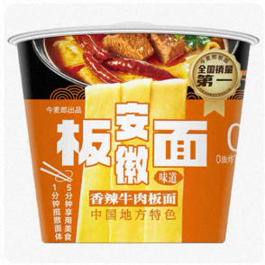 今麦郎安徽板面香辣牛肉板面泡面方便面桶装 商品图0