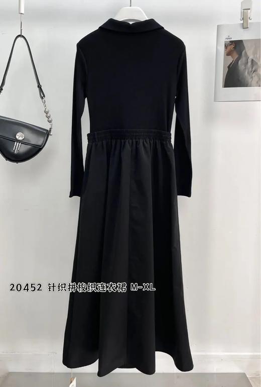 74LY20452#针织拼梭织连衣裙 商品图1