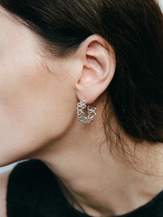 ABOAB｜U Pattern Hoops (Large) Earrings   [ 耳环 银 / 金 ]【WITHIN THE HORIZON】 商品图2