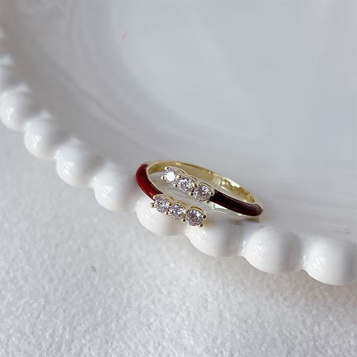 红色开口亮晶晶戒指-纪念日百货门店同款167443946 商品图2