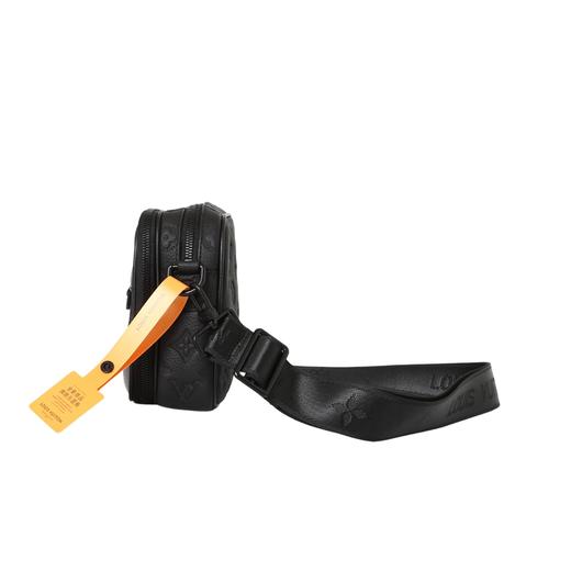 同色系饰边金属件拉链开合可拆卸可调节肩带 牛皮 斜挎包 迷你 男款 黑色！ 商品图3