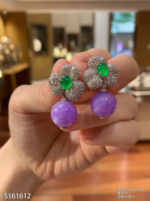 紫罗兰珠子耳坠【5161612】具体价格微信咨询 商品图0