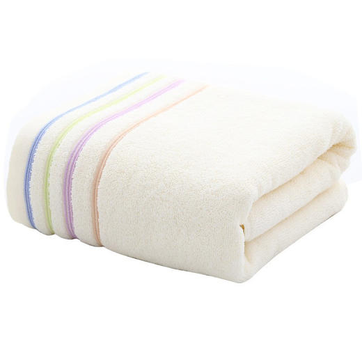上亨shangheng浴巾纯棉家用洗澡巾吸水全棉浴巾酒店大毛巾SHZH-MY09糖果米白140*70CM 商品图0