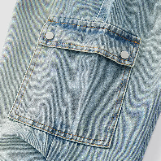 商场同款|森马牛仔裤女春喇叭长裤2026新款炸街酷飒风美式工装裤 商品图2