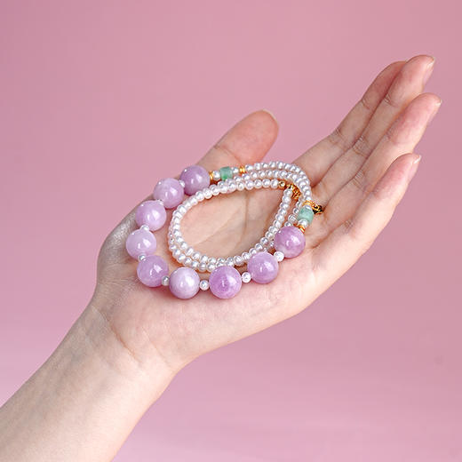 紫锂辉水淡水珍珠项链天然轻奢颈饰明星同款穿搭心意礼物 商品图6