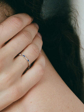 ABOAB｜Eye Loop Ring Set [ 开口戒指 银蓝珐琅 / 金黑珐琅 ]【WITHIN THE HORIZON】