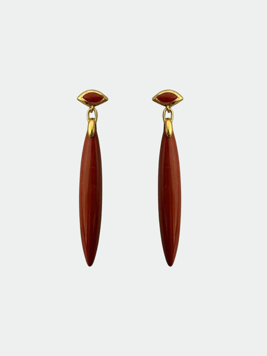 ABOAB｜Navette Earrings (Red Jasper) [ 耳环  金红石 ]【WITHIN THE HORIZON】 商品图0