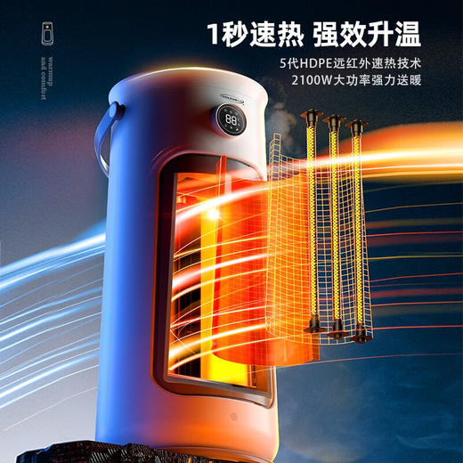 SOLEUSAIR舒乐氏加湿取暖器nada暖风机家用卧室远红外加热电暖器省电办公室取暖除菌 SLS-JQN1 商品图3