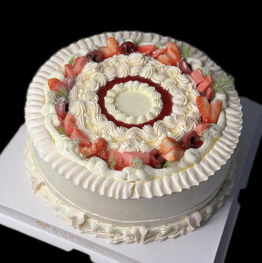 复古奶油蛋糕（应季水果和花叶随机） 商品图1