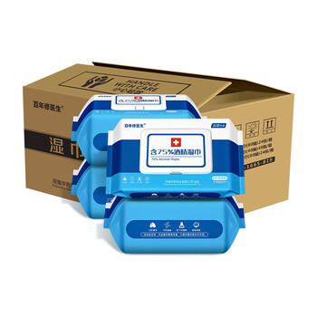 百年修医生 杀菌湿巾80抽*24包整箱 杀菌率99.9%卫生消毒湿巾清洁湿纸巾 /家庭清洁/纸品 /清洁纸品 /湿巾 商品图0