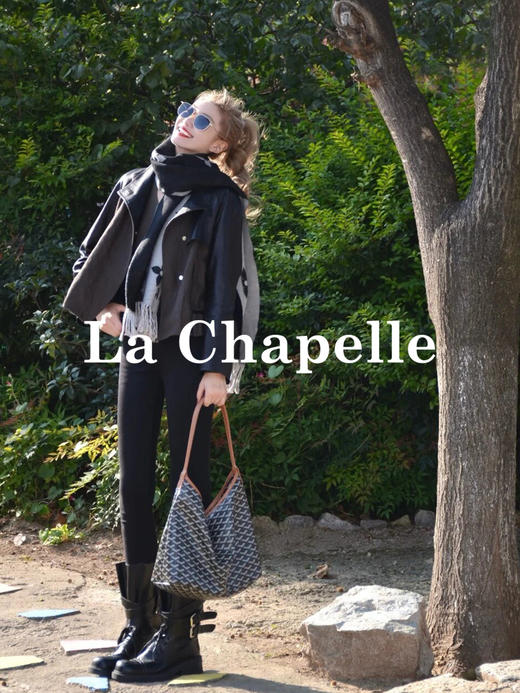 专柜实拍【长期主义/小黑裤】拉夏贝尔/La Chapelle两粒扣休闲百搭时尚通勤小个子小脚牛仔裤萝卜裤春季新款★ 商品图10