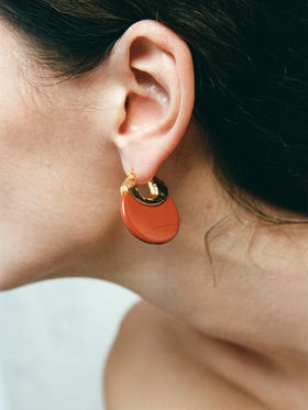 ABOAB｜Hoorseshoe Hoops Earrings [ 耳环 银黑玛瑙 / 金红石 ]【WITHIN THE HORIZON】
