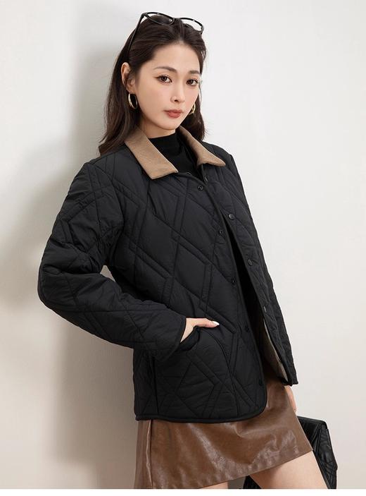 【可拆卸翻领 一衣两穿】姹弥空气层可拆翻领羊毛外套 羊毛填充柔软保暖轻盈 菱格型绗缝工艺美观锁温不跑绒 百搭舒适 商品图6