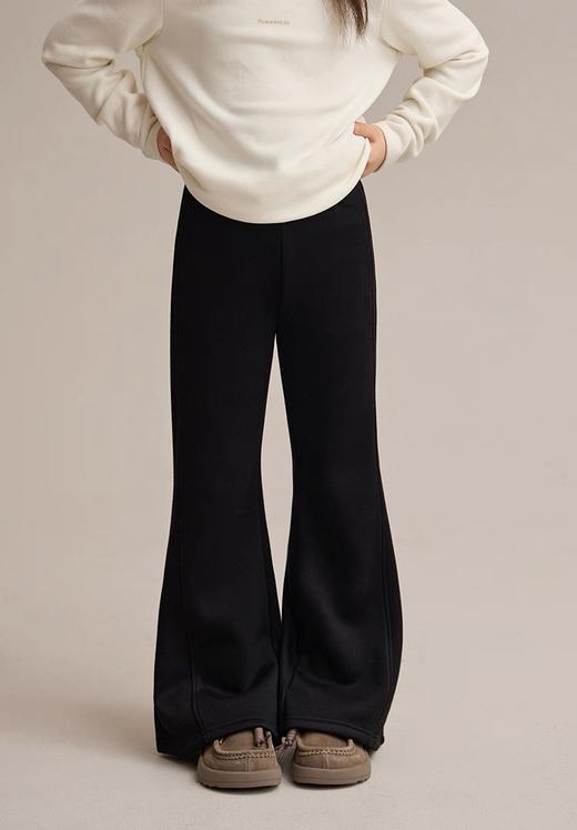 儿童版女宝微喇奶盖加绒高弹显瘦松紧腰喇叭裤 商品图9