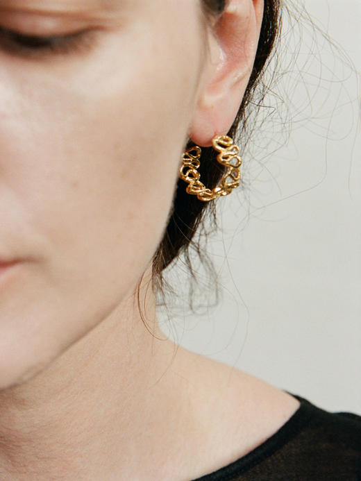ABOAB｜U Pattern Hoops (Large) Earrings   [ 耳环 银 / 金 ]【WITHIN THE HORIZON】 商品图1