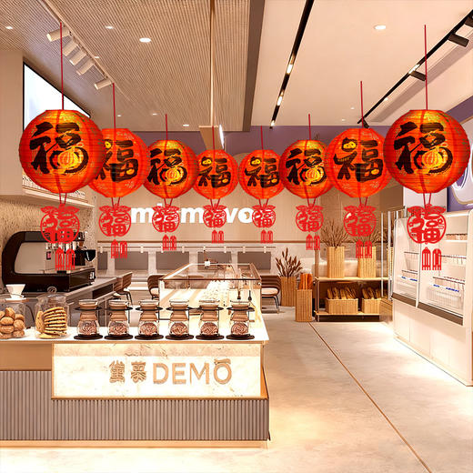 【新年元旦灯笼】吊顶挂件春节氛围场景装饰 商场珠宝店铺挂饰超市布置  商品图1