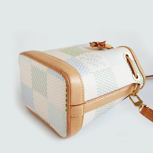 【95新】LV路易威登N40640彩色棋盘格Nano Noe小水桶手提单肩包女士251225NJS41 商品图5