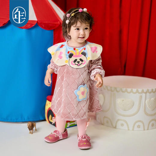 年衣童装儿童哈衣爬服冬款宝宝新年装男女童中式衣王牌盼达婴童连衣裙 商品图3