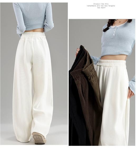 【YW】无忧购秋冬欧棉绒阔腿裤高腰垂感宽松直筒窄版加绒裤子2295（截单后3-5天发货) 商品图7