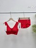 一套包含文胸+内裤，lulu2026开年新款新年红泡泡蕾丝无痕内衣内裤套装 商品缩略图0