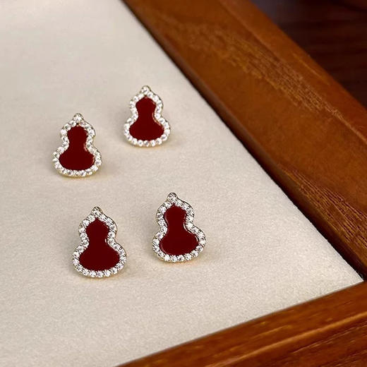 安可拉红葫芦福禄吉祥银针耳环-纪念日百货门店同款168646112 商品图1