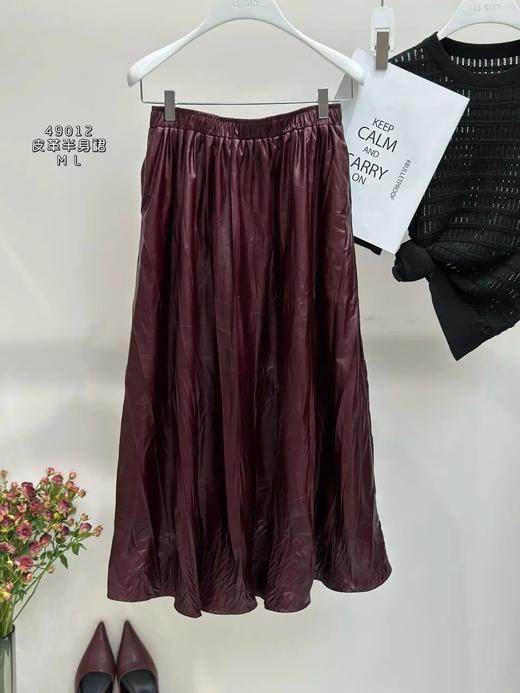 Q49012#皮革半身裙 商品图1