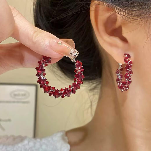 红色银针耳圈-纪念日百货门店同款168645857 商品图1