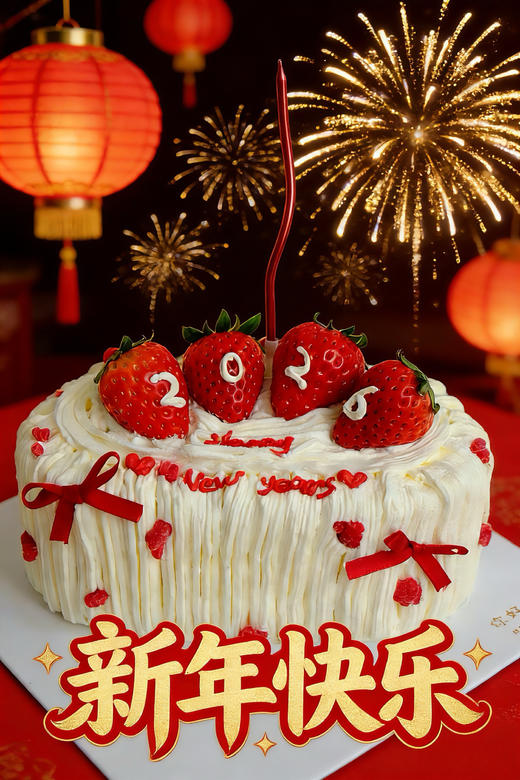 2026年新年蛋糕（标配1根红色蜡烛） 商品图0