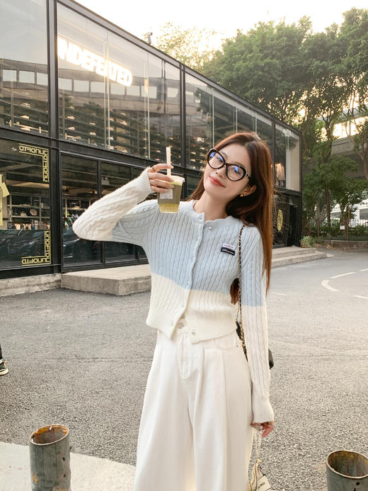 <曾小咸推荐>4.5 现货秒杀 ！微信超特价！撞色麻花肌理针织开衫 日常159.99 立减80 秒杀79.99！！ 商品图14