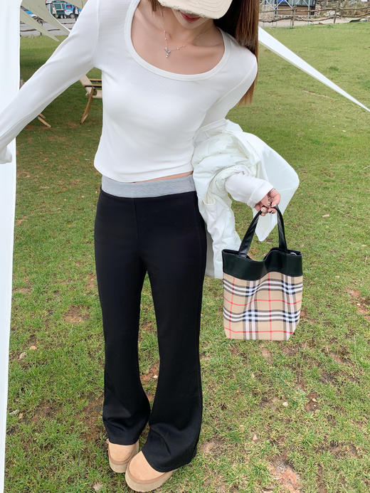 <曾小咸推荐>【149元任选2件】现货！百搭撞色腰头休闲裤 商品图6