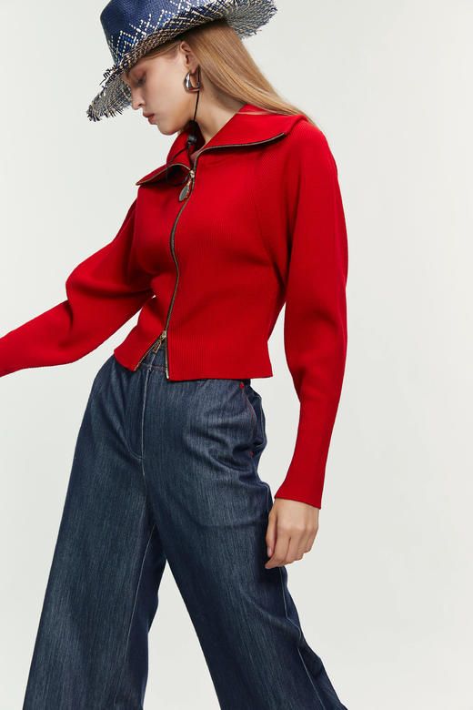 SAFICOO 时尚休闲 上松下紧 绵羊毛毛织外套 商品图1