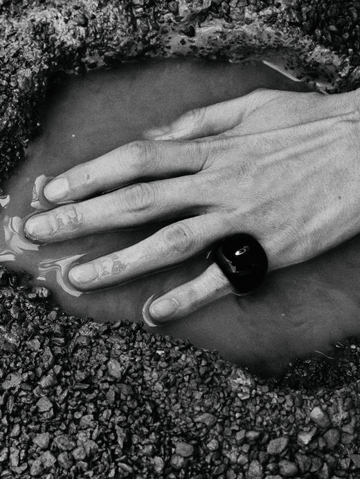 ABOAB｜gold Swirl Ring [ 闭口戒指 金黑玛瑙 ]【WITHIN THE HORIZON】 商品图0