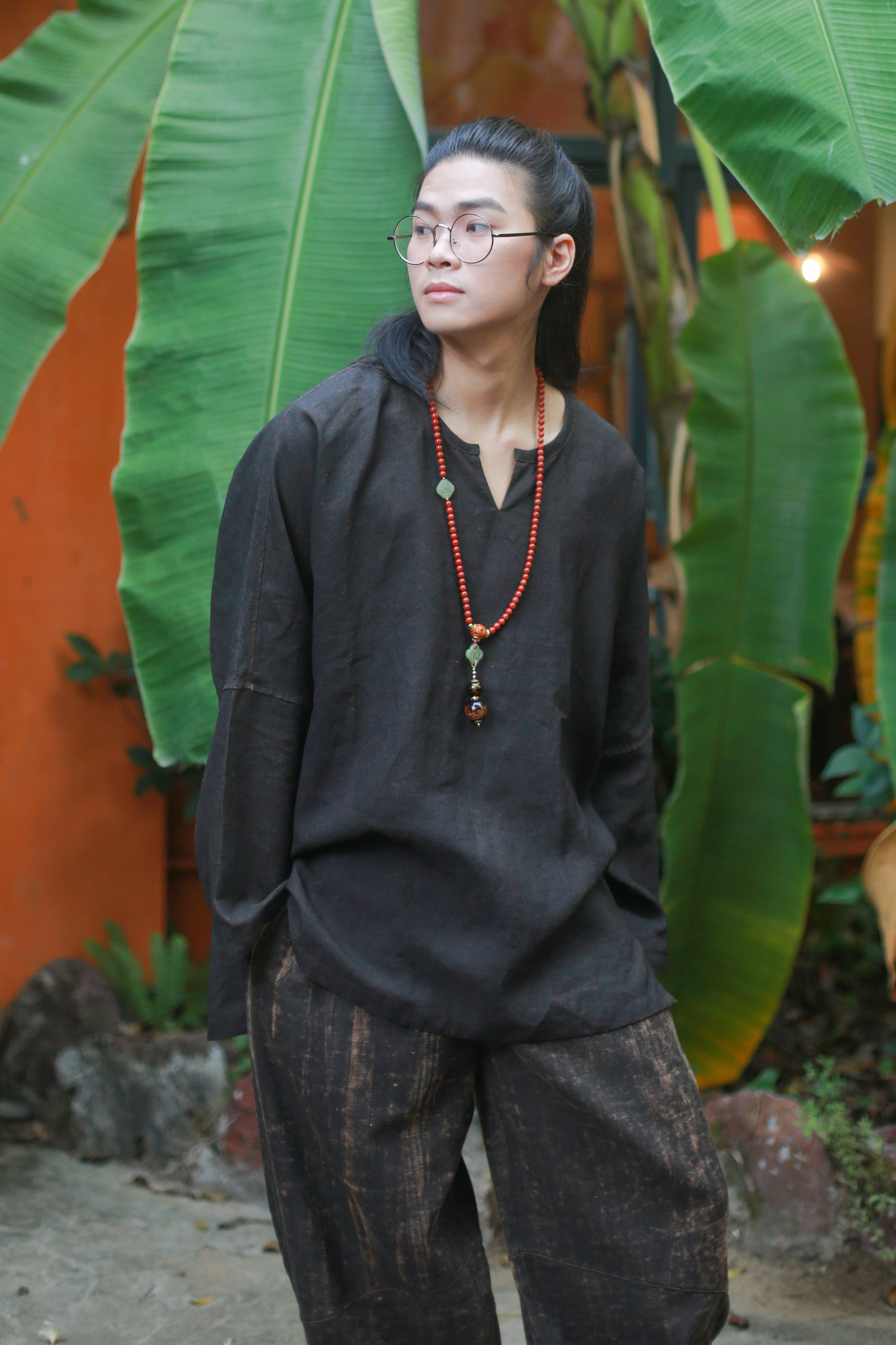 漫物记平纹重磅双面长袖圆领衫M044