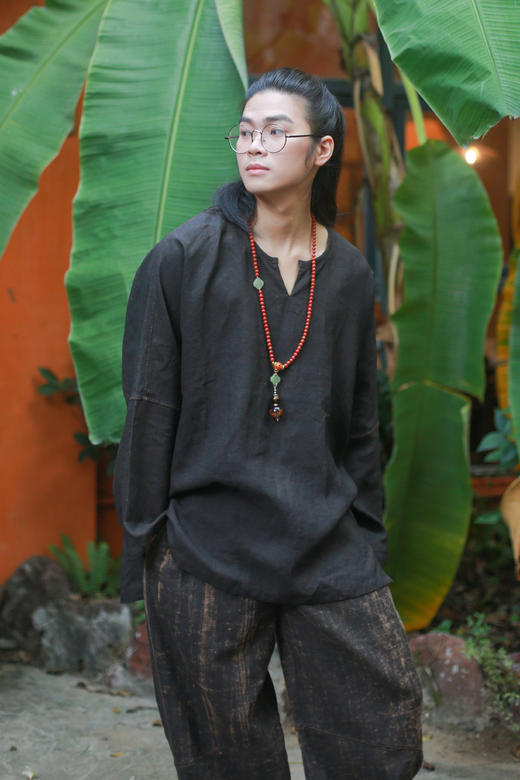 漫物记平纹重磅双面长袖圆领衫M044 商品图0