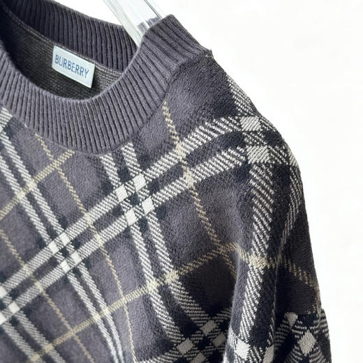 BURBERRY
【男女同款】格纹羊毛羊绒针织套头毛衣 商品图3