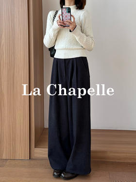 专柜实拍【又韩又松弛】拉夏贝尔/La Chapelle走路带风~韩系百搭简约直筒休闲裤宽松有型垂感阔腿裤