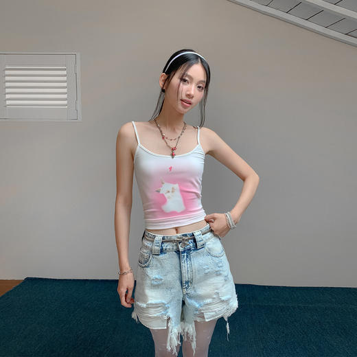 FTT FlyTheTruth『温柔暴击』 甜美可爱兔子印花吊带背心女夏百搭 商品图2