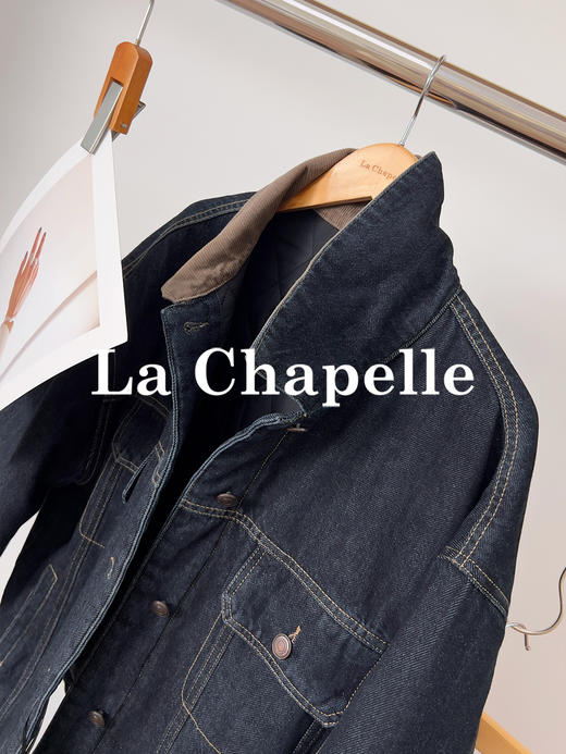 专柜实拍【牛仔夹棉外套】拉夏贝尔/La Chapelle重磅高品质 机洗不跑团！复古撞色灯芯绒保暖棉衣 商品图6