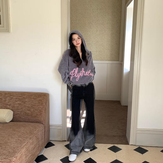 FTT FlyTheTruth『奥利奥甜心』 微喇晕染牛仔裤秋季复古做旧长裤 商品图2