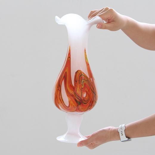 碧轩复古高脚风灯花边口水养花器家用花瓶轻奢高级感客厅装饰品 商品图3