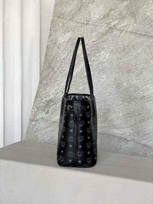 秋冬特惠💰850 原单MCM 原厂皮 小号双面购物袋子母包MWPPDSLR04CO001 经典黑色 商品图5